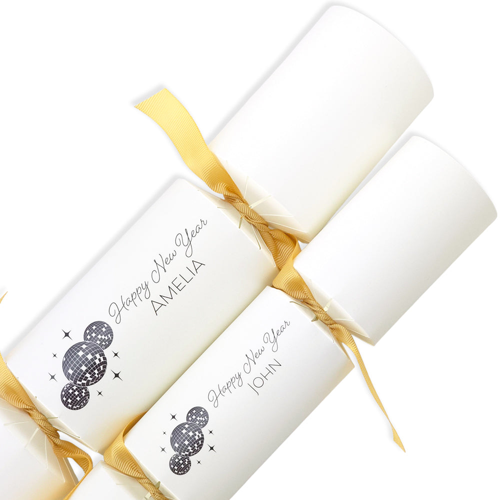 Personalised Mirror Ball New Year Crackers Kit | Add Own Names | Minimum 4