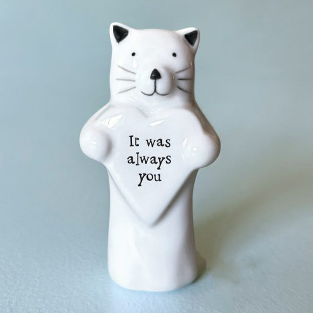 It Was Always You | Porcelain Cat &amp; Heart | Little Gift | Cracker Filler