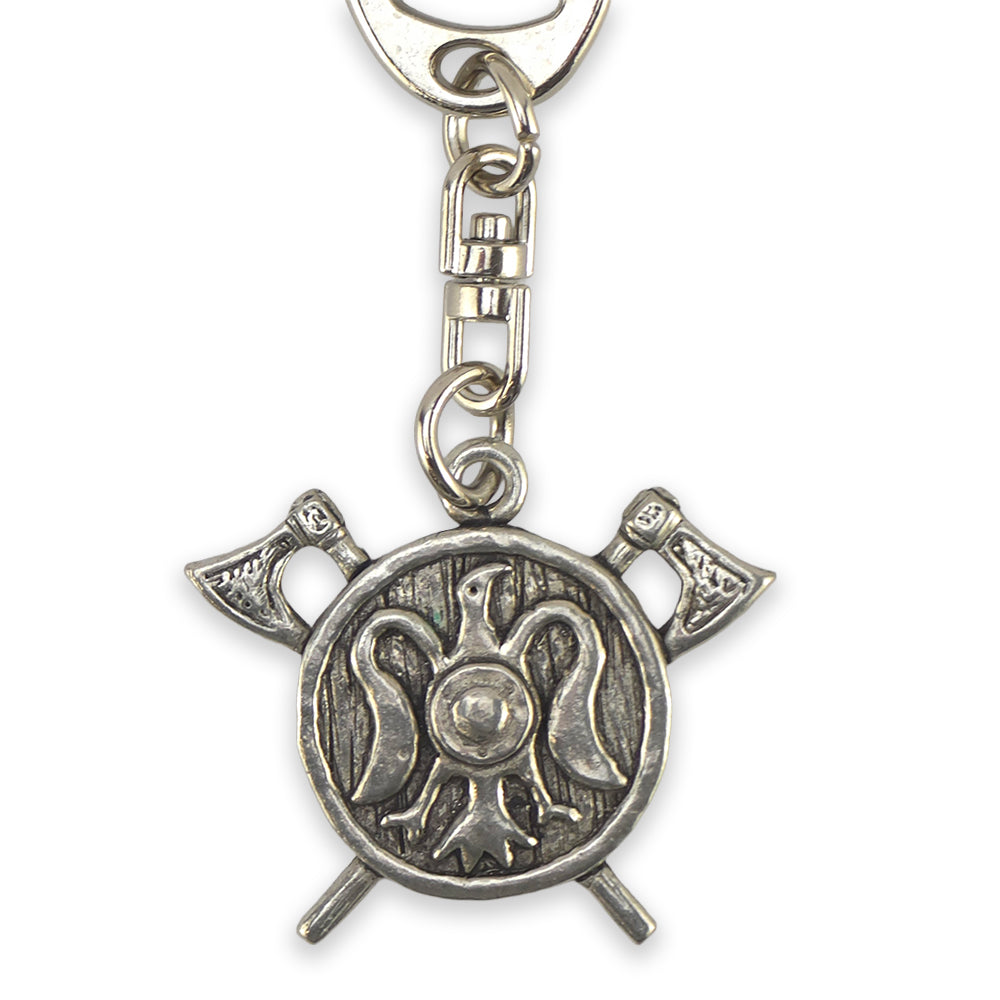 Viking Warshield | English Pewter 3D Keyring | Little Gift | Cracker Filler