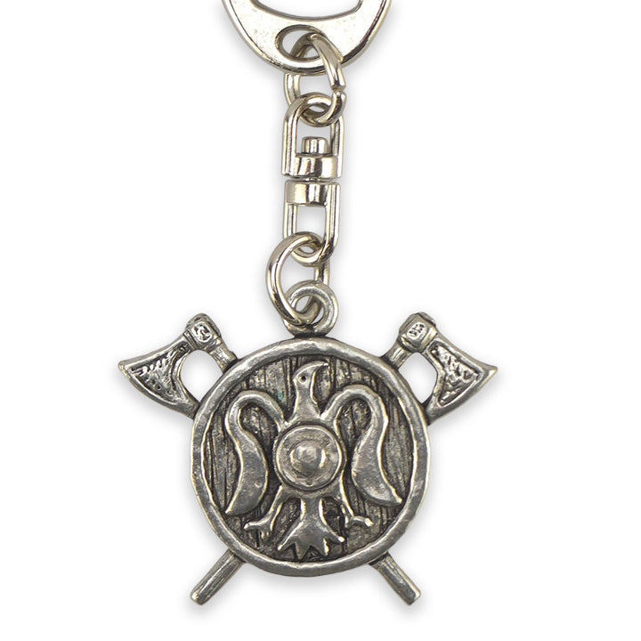 Viking Warshield | English Pewter 3D Keyring | Little Gift | Cracker Filler