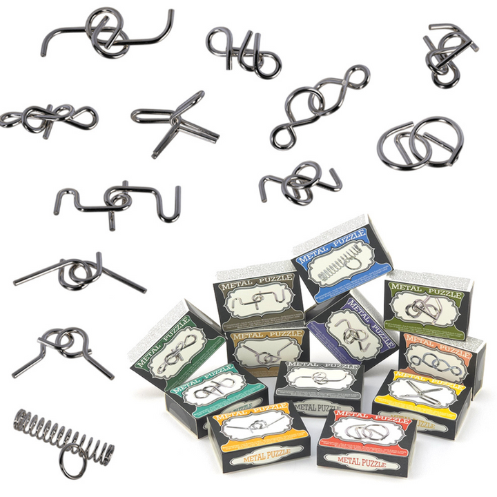Assorted Mini Metal Puzzles in Boxes | Little Gift | Cracker Filler