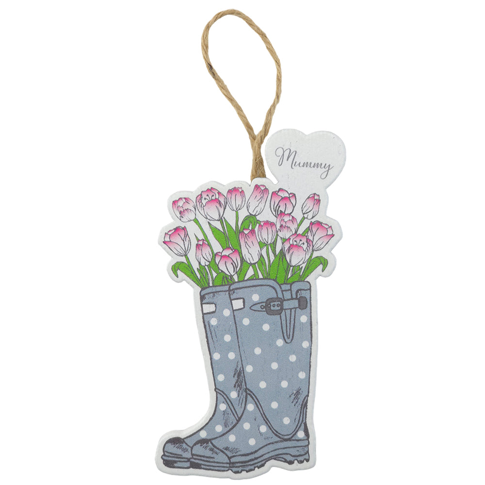 MUMMY | Floral Welly Boot Hanger | Little Gift | Cracker Filler