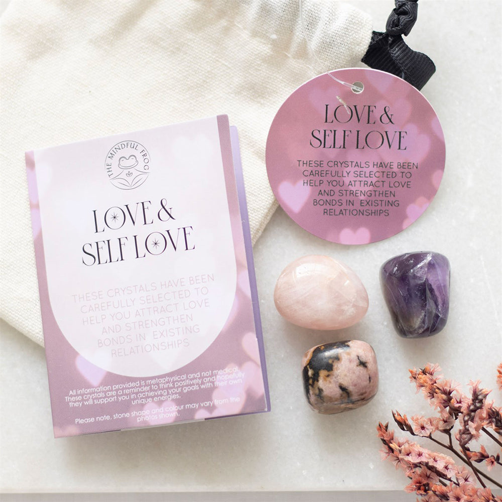 Love & Self Love | Healing Crystal Set & Bag | Little Gift | Cracker Filler