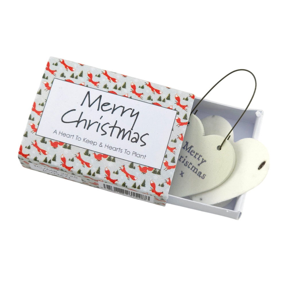 Christmas Fox | Christmas Hearts to Keep & Plant | Cracker Filler | Little Gift