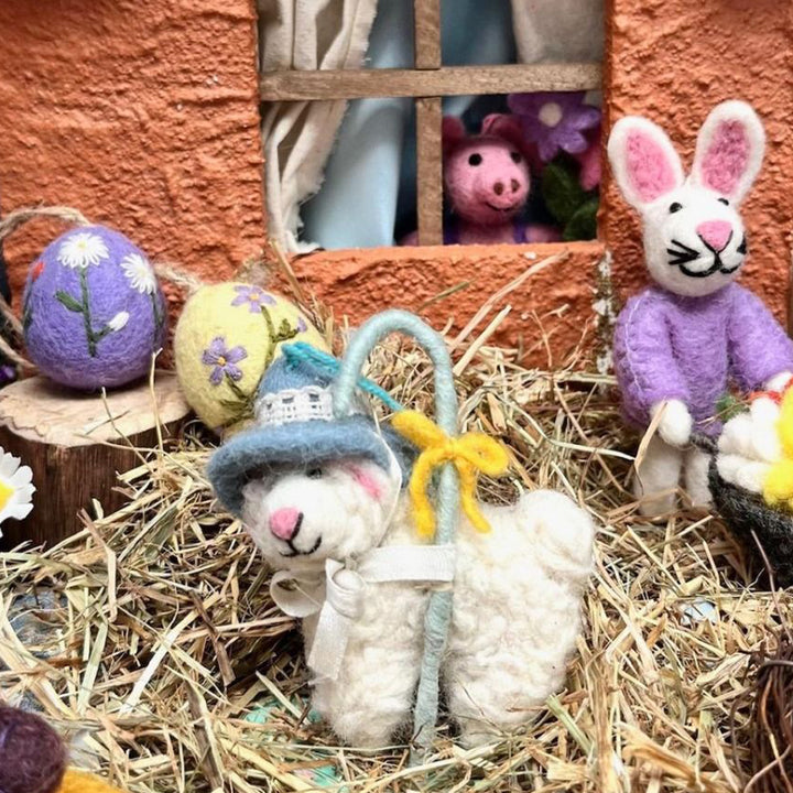 Bo Peep's Sheep | Hanging Easter Tree Decoration | Handmade Fairtrade