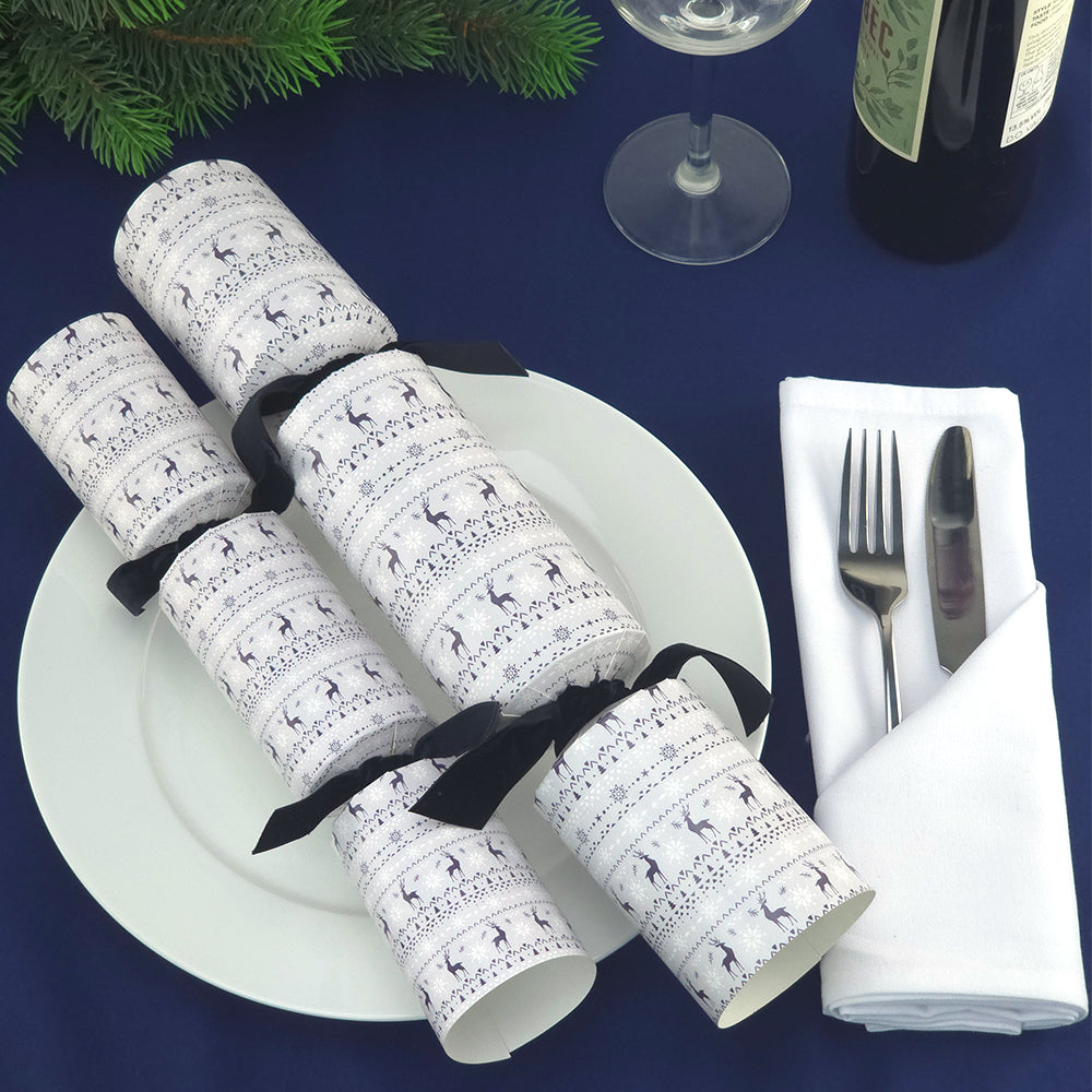 Nordic Christmas | Makes 6 Crackers with Velvet Ribbons | Make &amp; Fill Your Own