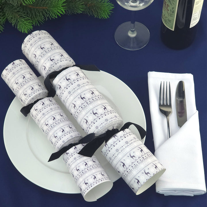 Nordic Christmas | Makes 6 Crackers with Velvet Ribbons | Make &amp; Fill Your Own
