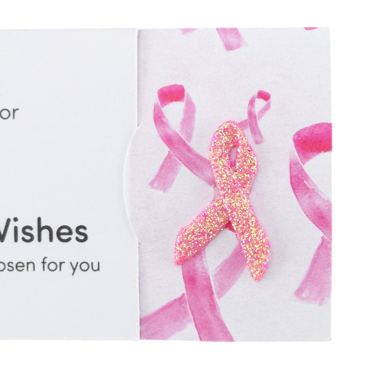 Survivor | Pink Ribbon | Button Wishes Sew On Token | Little Gift | Cracker Filler
