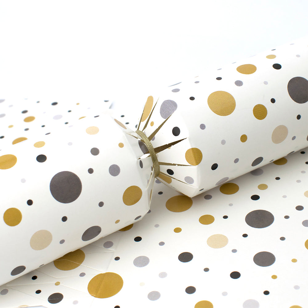 6 Large Muted Metallic Dots Crackers - Make & Fill Your Own Kit