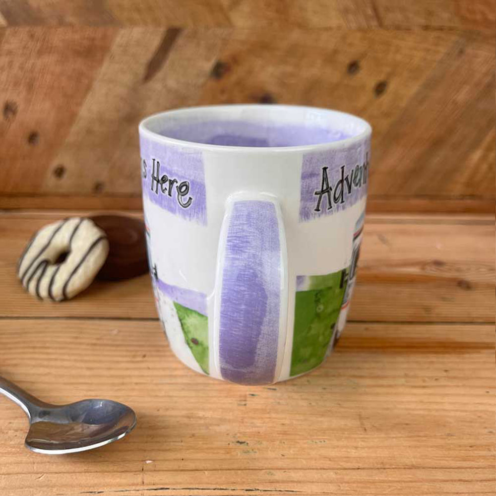 Adventure Begins Here | Motor Home Themed Mug | Bone China Gift
