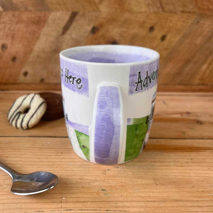 Adventure Begins Here | Motor Home Themed Mug | Bone China Gift