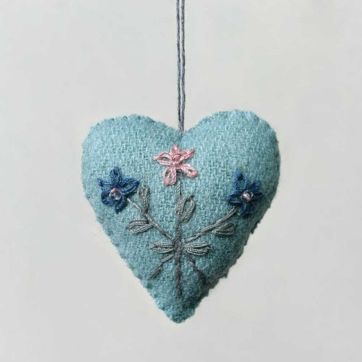 Natural Small Heart Hanging Ornament | Felt Easter Decoration | 4.5cm Wide