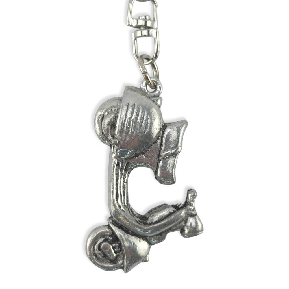 Motor Scooter | Chunky English Pewter 3D Keyring | Little Gift | Cracker Filler