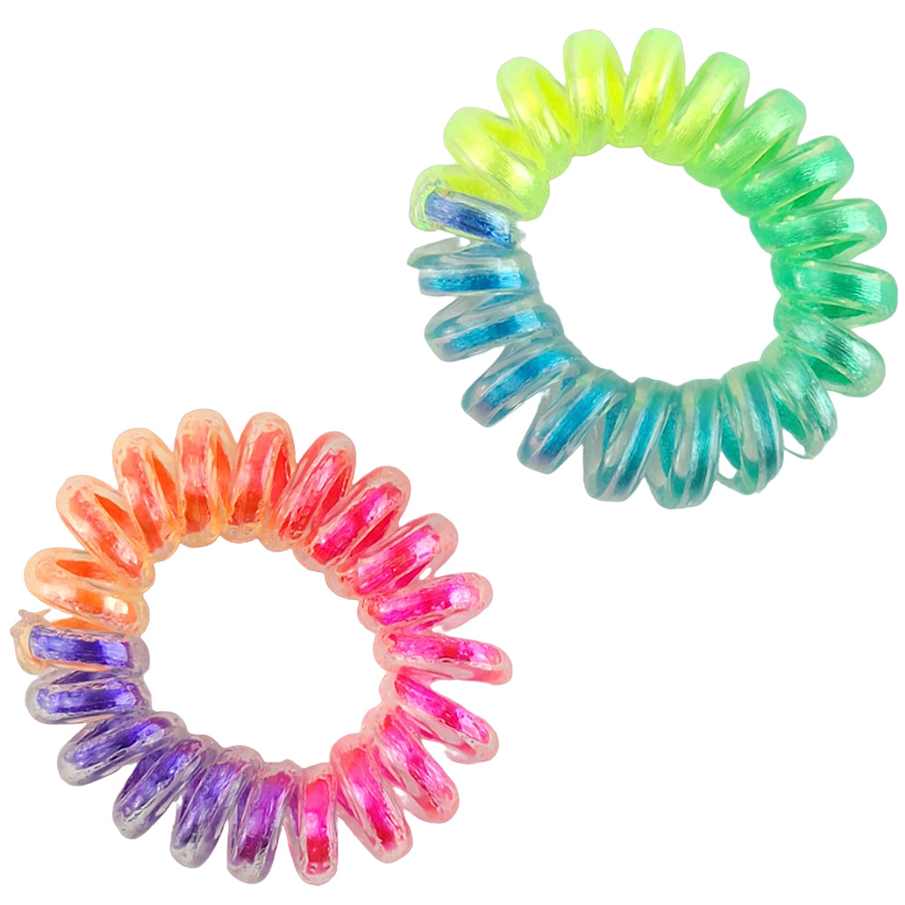 Neon | 2 Small Spiral Hair Ties | Little Gift | Cracker Filler