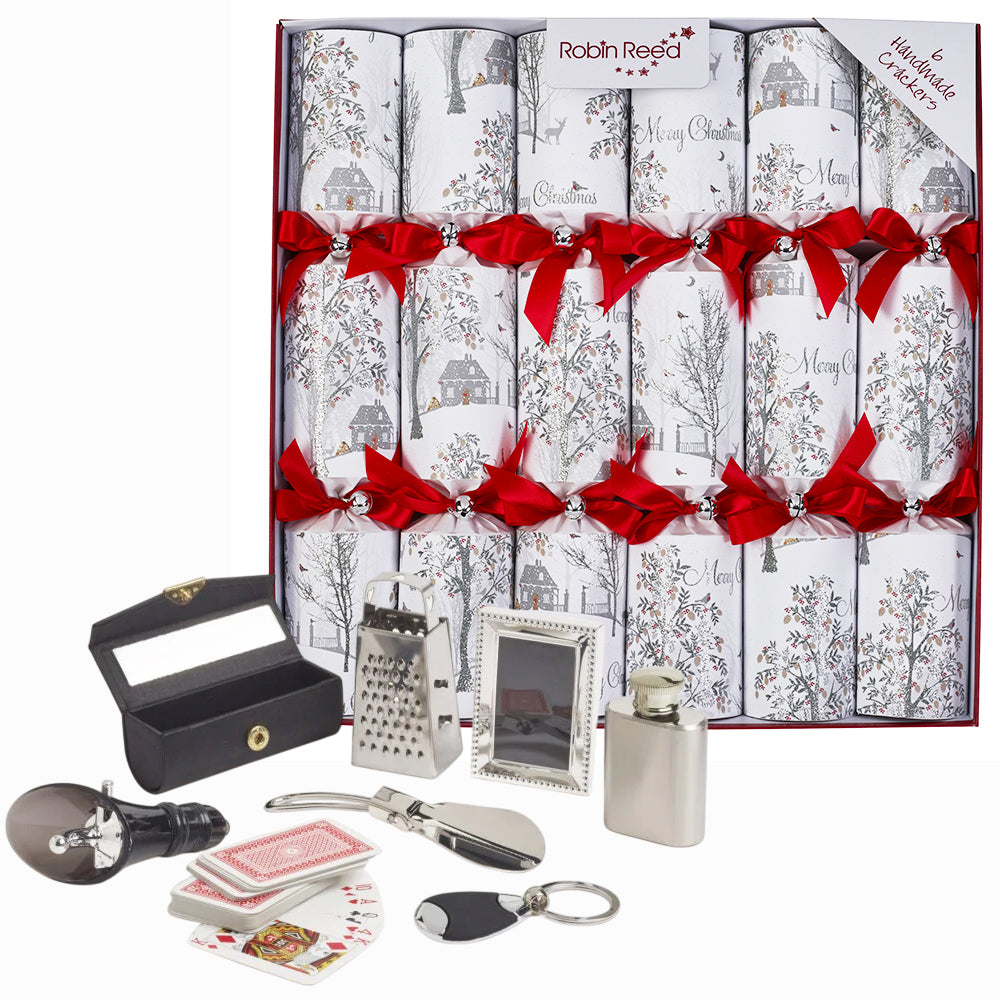 Christmas in the Forest | 6 Large Luxury Christmas Crackers | Metal Gifts