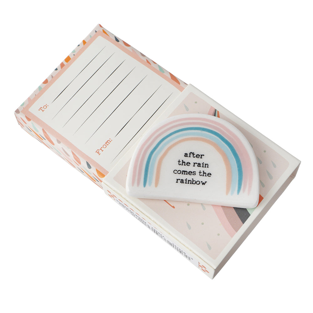 After the Rain Comes the Rainbow | Ceramic Token | Little Gift | Cracker Filler
