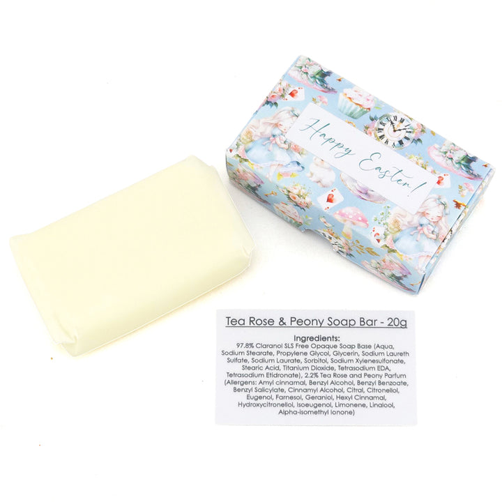Happy Easter Springtime Alice | Tea Rose & Peony | 20g Travel Soap Bar | Little Gift Cracker Filler