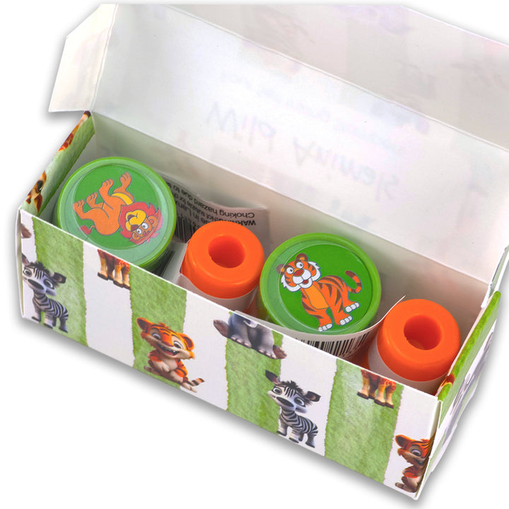 Wild Animals | 4 Self Inking Stampers for Kids | Cracker Filler | Party Bag Gift