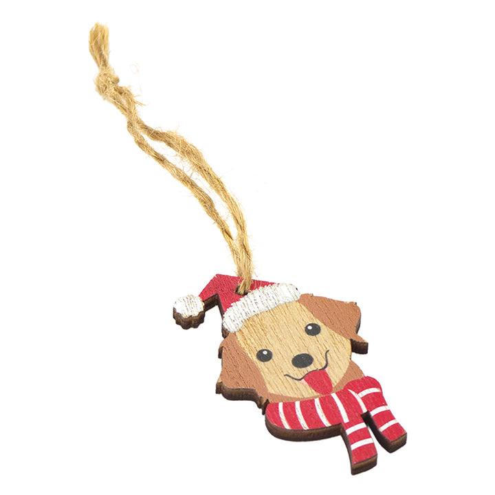 Christmas Dog | Wooden Hanging Ornament | Cracker Filler Gift
