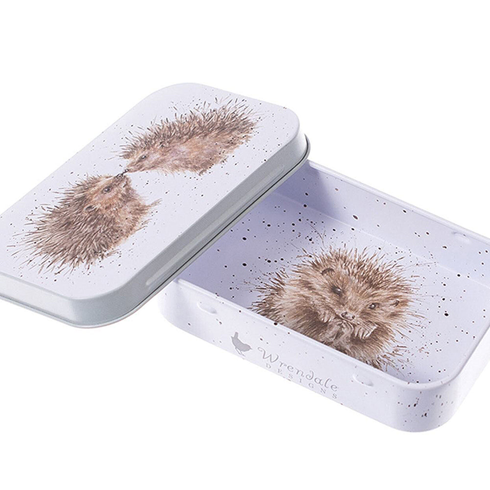 Nose Kiss Hedgehogs | 9cm Wrendale Lidded Tin | Cracker Filler | Mini Gift