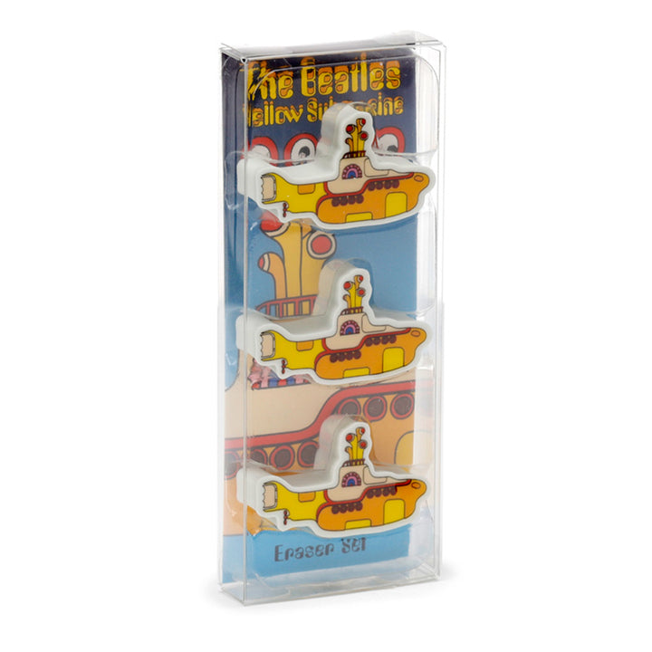 The Beatles | Yellow Submarine | 3 Piece Eraser Set | Mini Gift | Cracker Filler