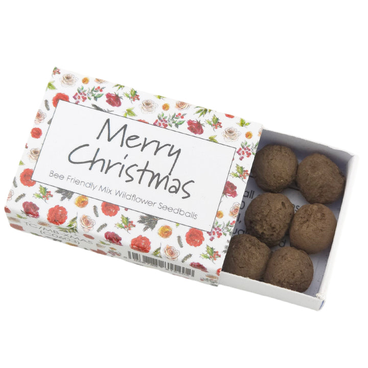 Christmas Flora | Merry Christmas | Bee Mix 6 Seedballs | Cracker Filler Gift