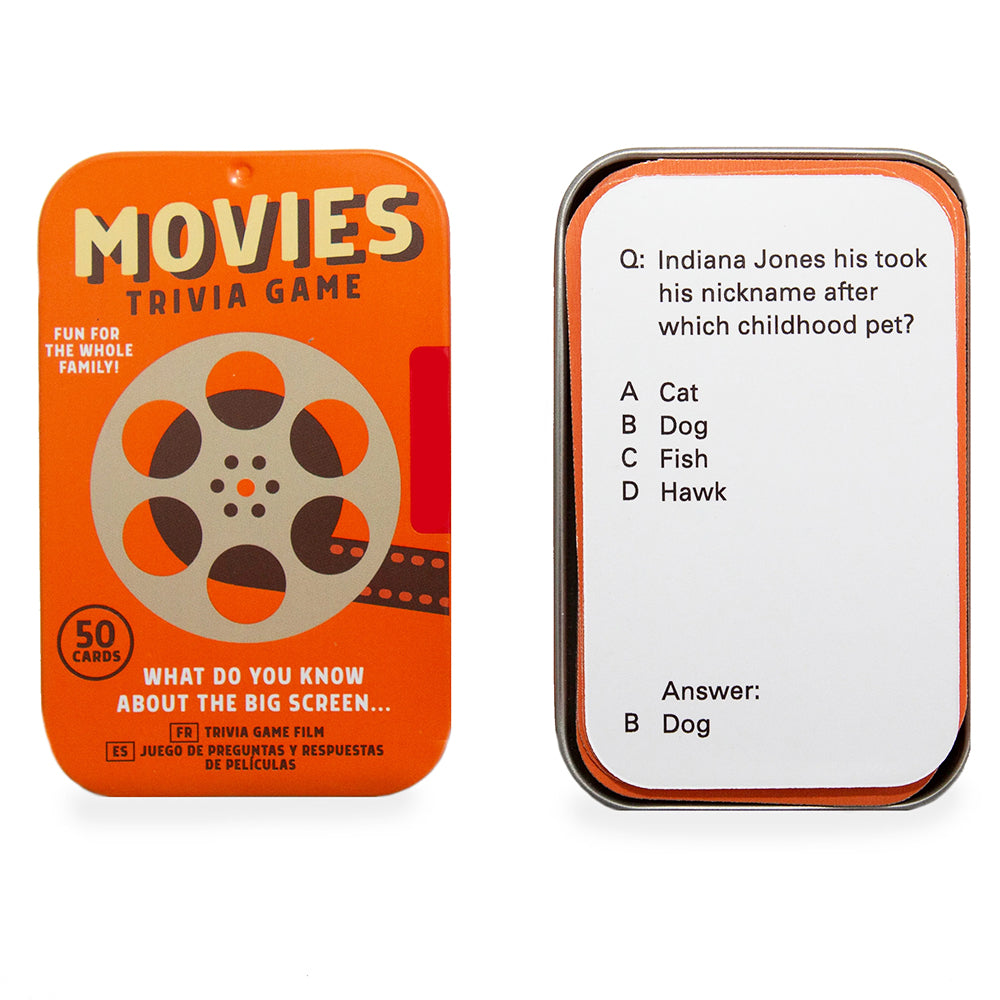 Movies Trivia Card Game | Gift in a Tin | Little Gift | Cracker Filler