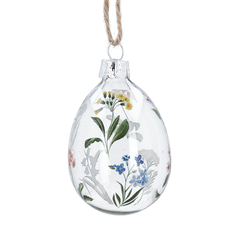 Single 7.5cm Springtime Flowers Easter Tree Decoration | Glass | Gisela Graham