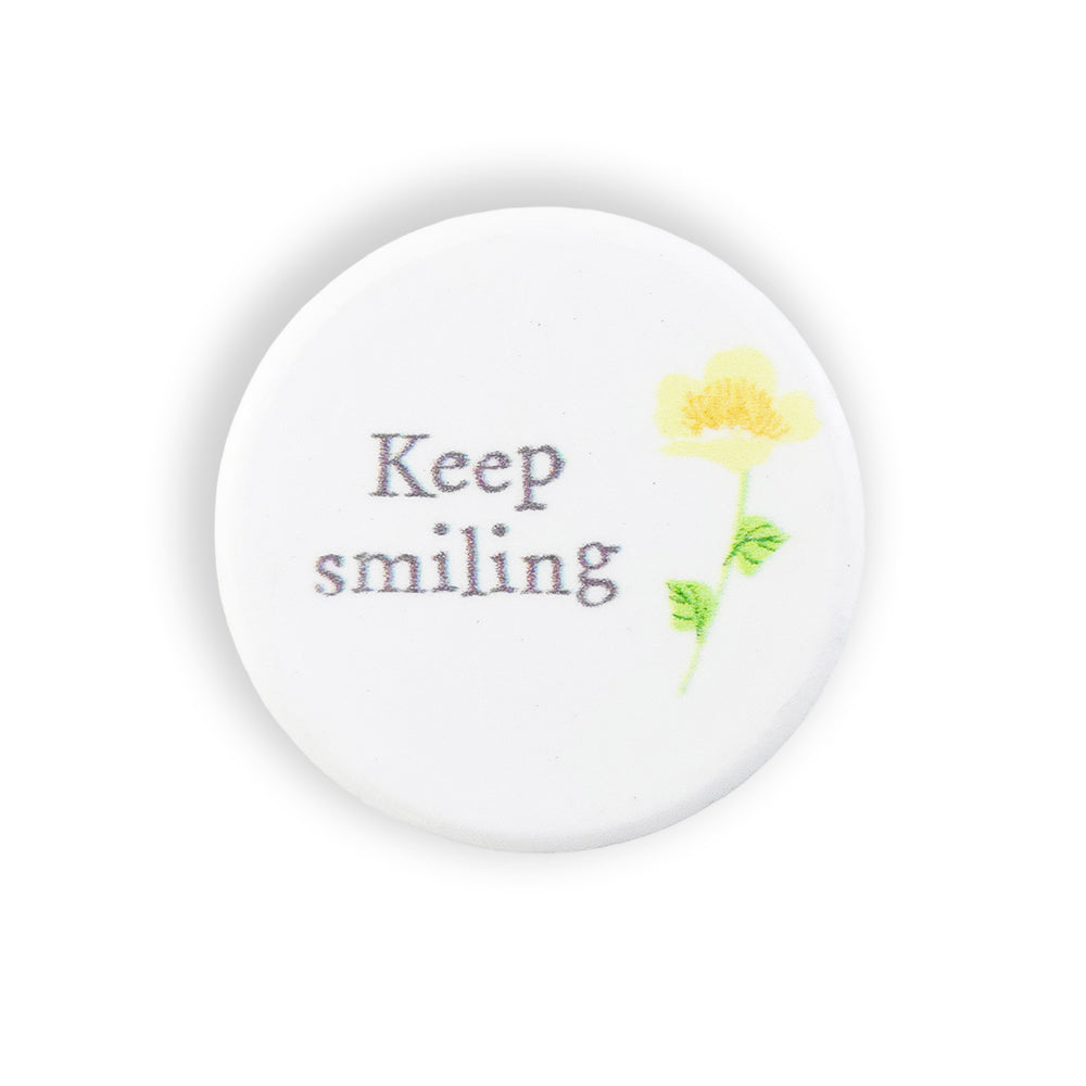 Keep Smiling | Floral Ceramic Mini Token | Little Gift | Cracker Filler