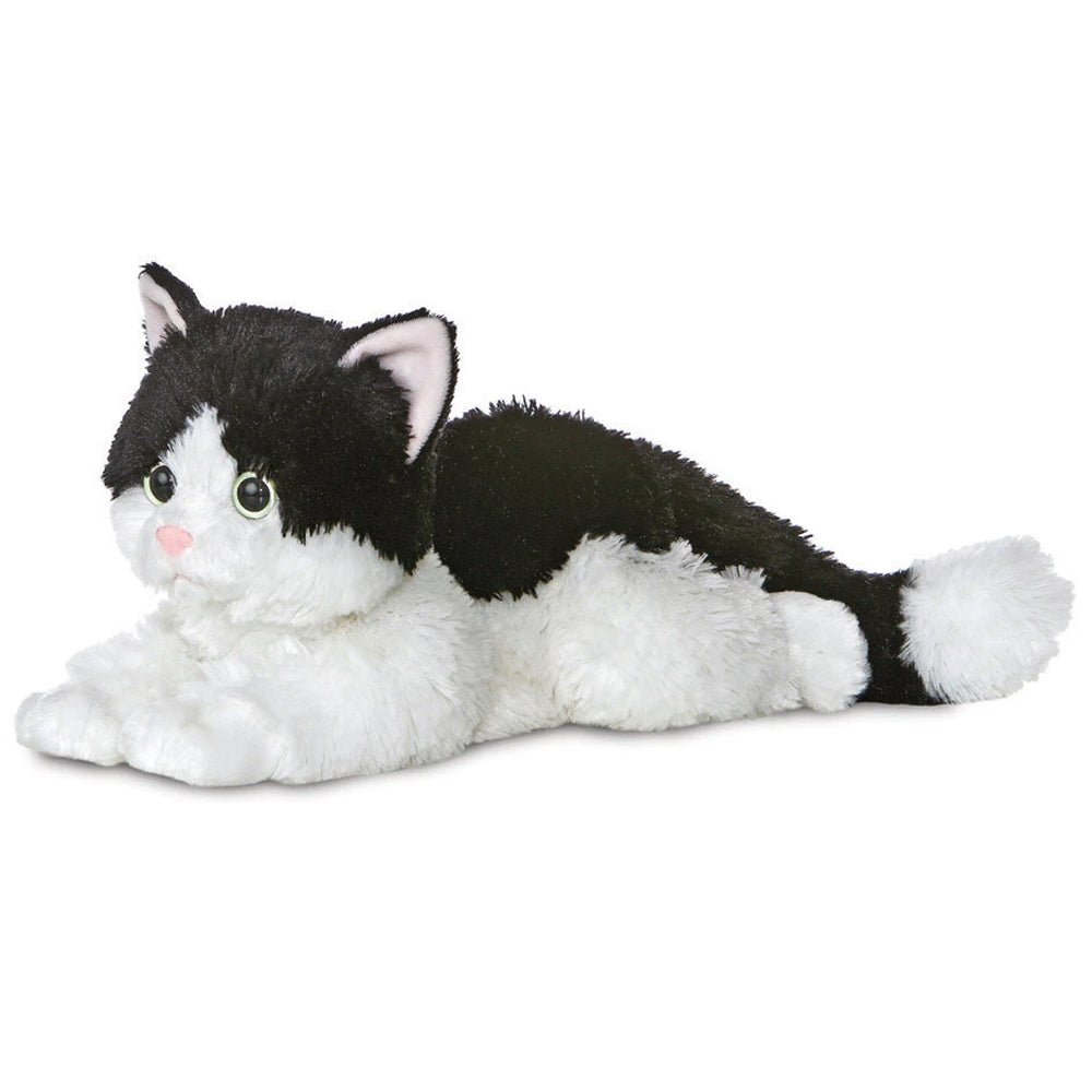 30cm Black & White Cat Soft Plush Cuddly Toy Gift