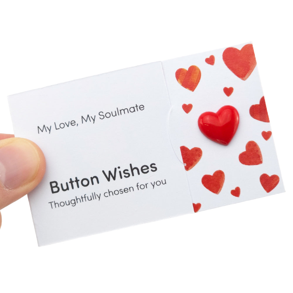 My Love, My Soulmate | Button Wishes Sew On Token | Little Gift | Cracker Filler