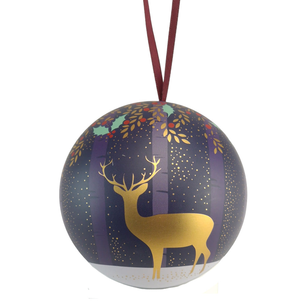 Standing Deer | Fillable Tinware Bauble | Woodland Christmas | Sara Miller | 7cm