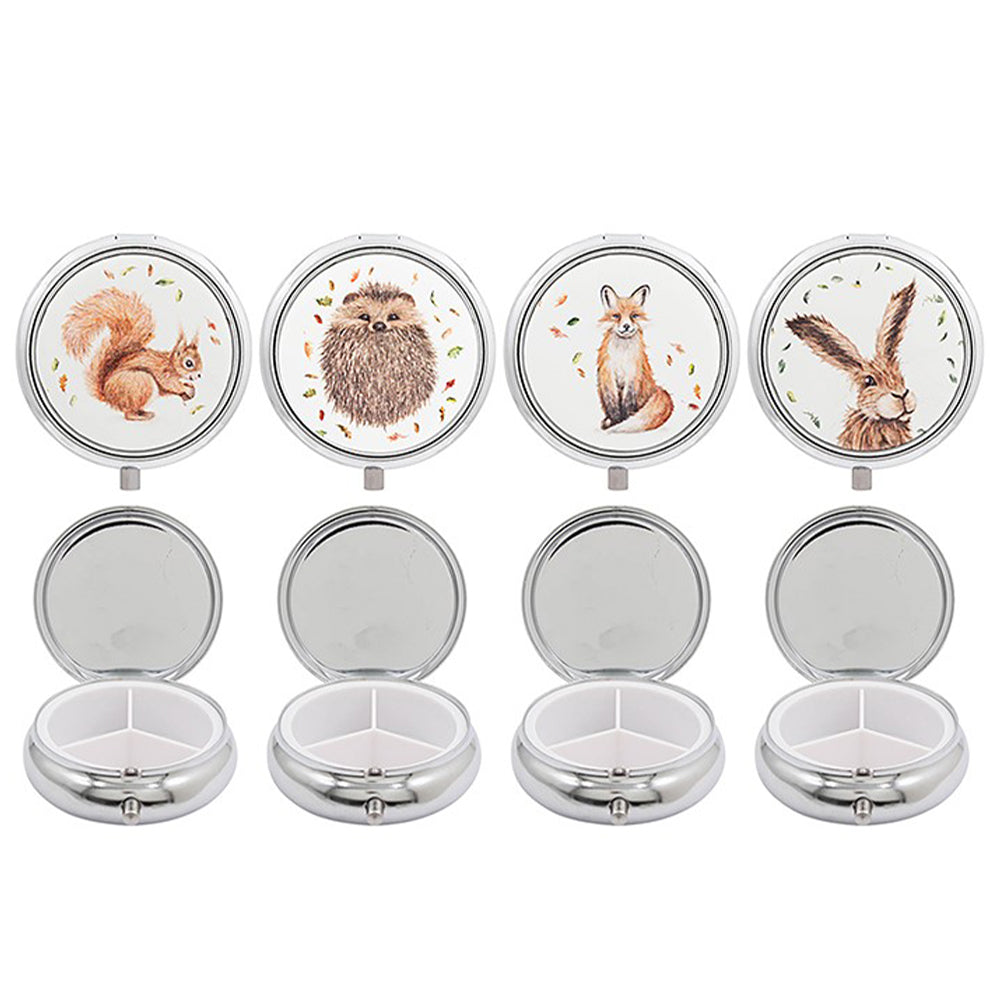 Cute Woodland Animals | Metal Pill Box | Single | Cracker Filler Gift