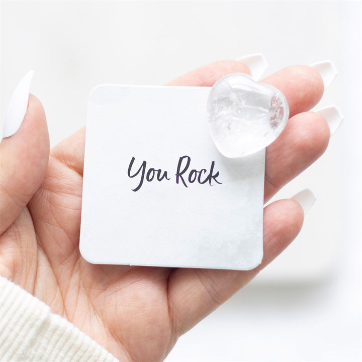 You Rock | Clear Quartz Crystal Heart | Clarity | Little Gift | Cracker Filler
