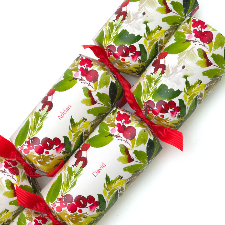 Personalised Cracker Making Craft Kit | Watercolour Berries | Makes 4 or 6 Crackers