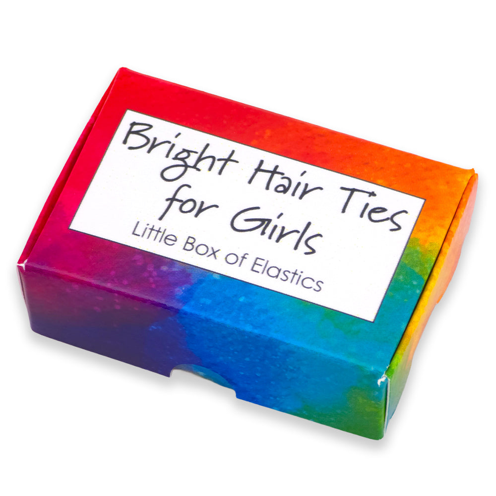 Bright Hair Ties for Girls | Little Box of Elastics | Little Gift | Cracker Filler