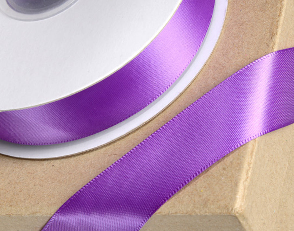 25m Purple 15mm Wide Satin Ribbon for Crafts