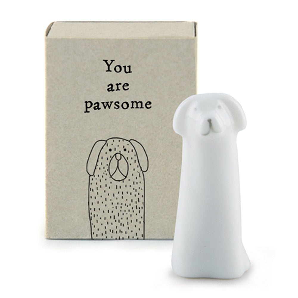 You are Pawsome | Ceramic Dog in a Matchbox | Cracker Filler | Little Gift
