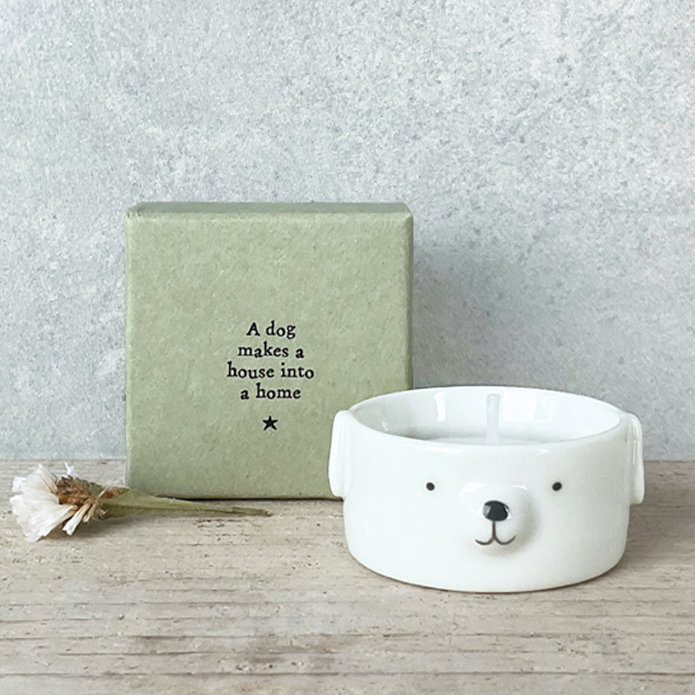 A Dog Makes A House Into A Home | Tealight Holder & Candle | Gift Boxed
