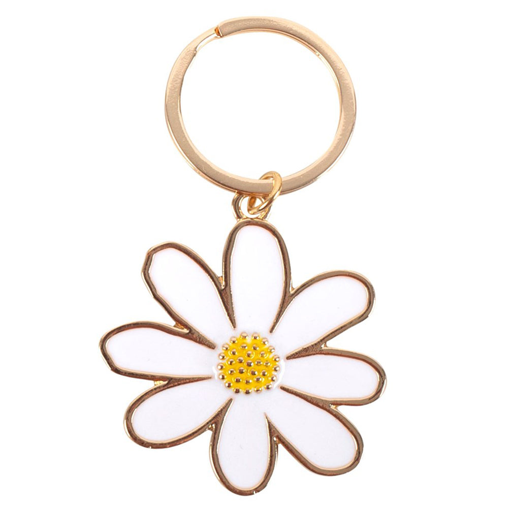 Pretty Daisy Flower Enamel Keyring | Mini Gift | Cracker Filler