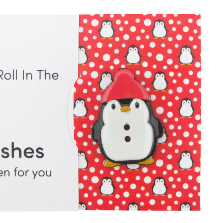Wanna Go For a Roll In The Snow? | Button Wishes Sew On Token | Cracker Filler