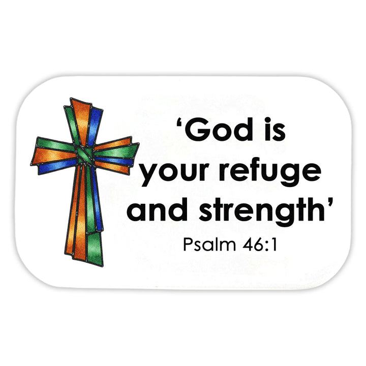 God is your refuge and strength | Fridge Magnet | Cracker Filler | Little Gift