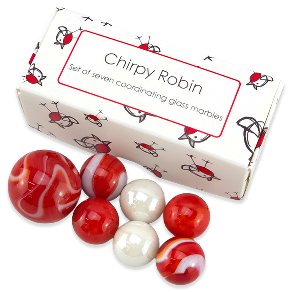 Chirpy Robin | Mini Box of Marbles for Kids | Cracker Filler | Little Gift
