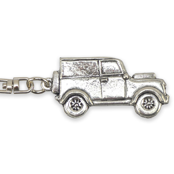 Classic Landrover | Chunky English Pewter 3D Keyring | Cracker Filler Gift