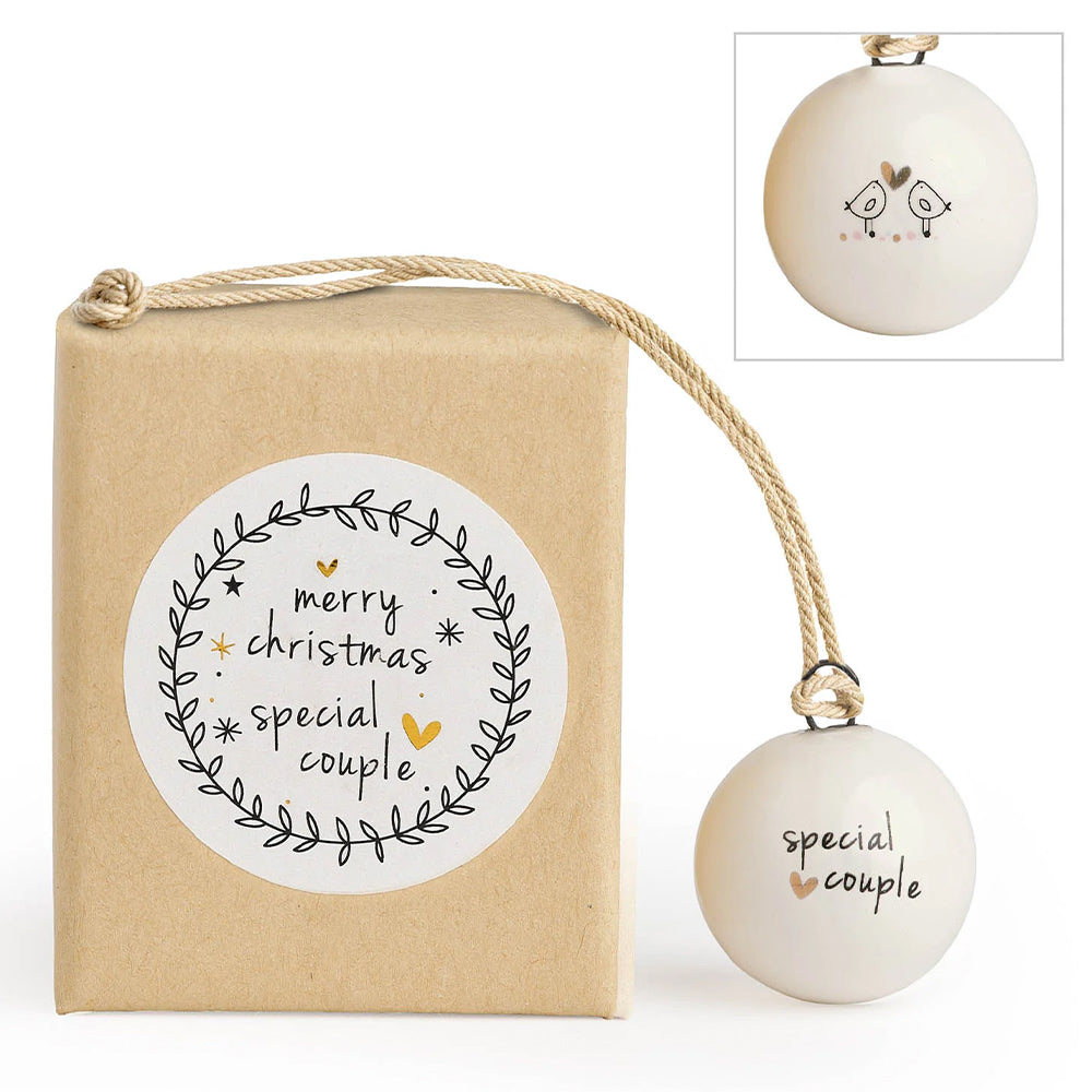 Merry Christmas Special Couple | Tiny Boxed Ceramic Bauble | Cracker Filler