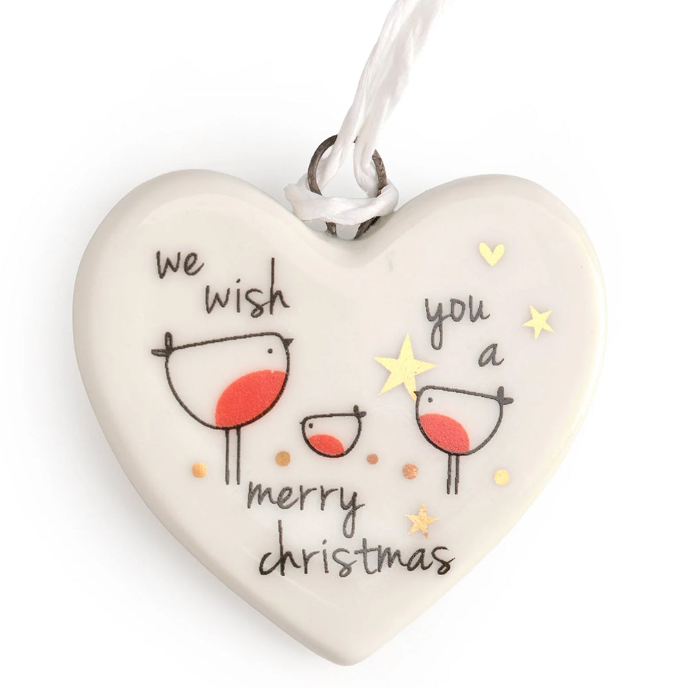 We Wish You A Merry Christmas | Hanging Porcelain Decoration | Cracker Gift