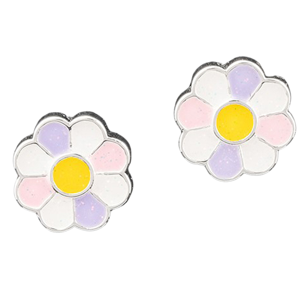 Pretty Pastel Daisy Stud Earrings for Girls | Boxed Jewellery Gift