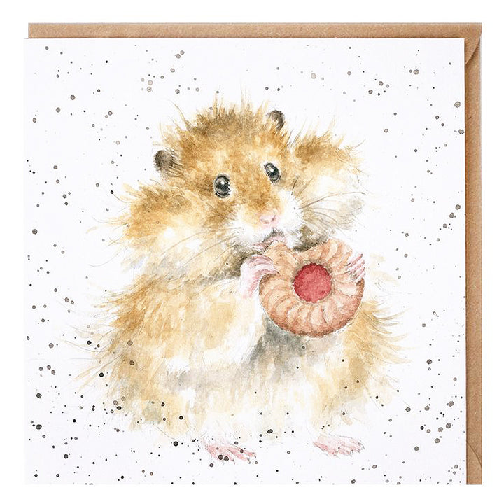 The Diet Starts Tomorrow | Munching Hamster | Blank Card | 15x15cm | Wrendale Designs