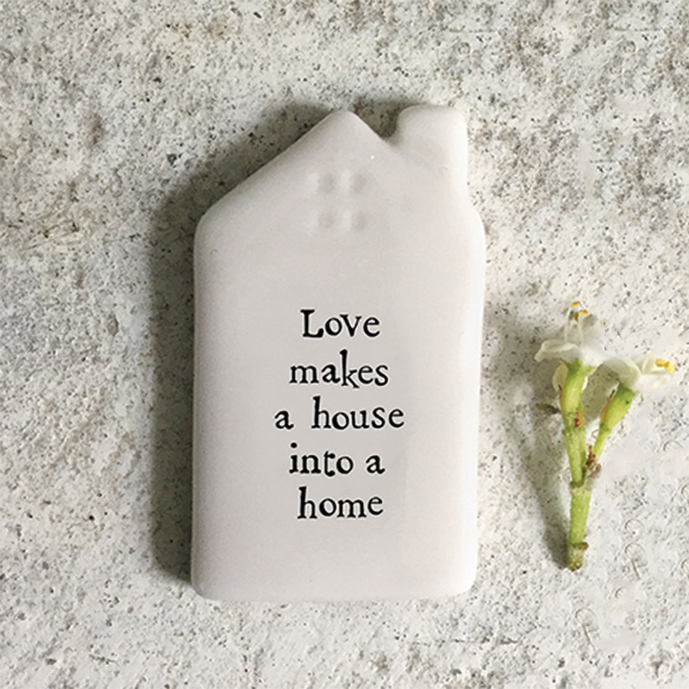 Love Makes a House a Home | Ceramic House Token | Mini Gift | Cracker Filler