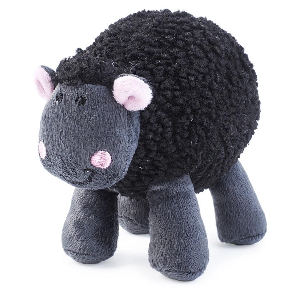 Fleecy Black Squeaky Sheep Plush Dog Toy Gift - 18cm